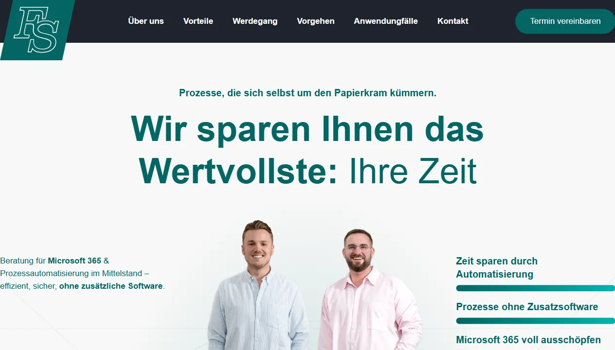 Screenshot der Website FS Consulting