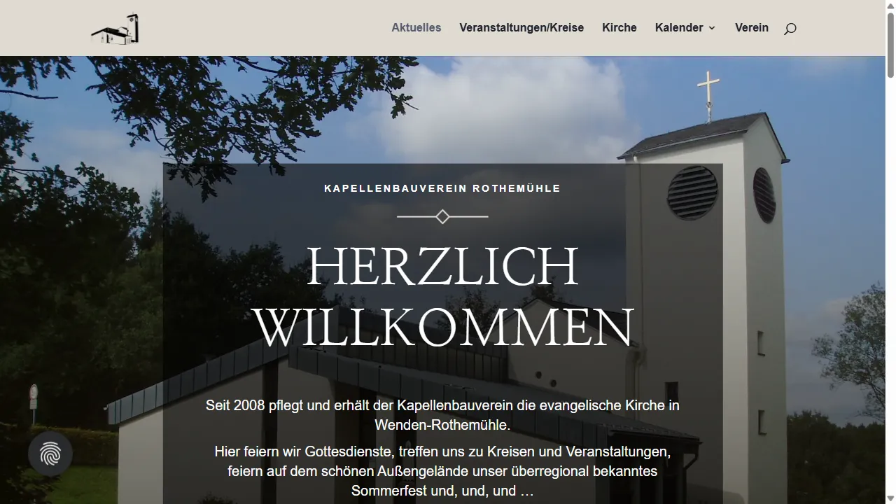 Screenshot der Website Kapellenbauverein Rothemühle