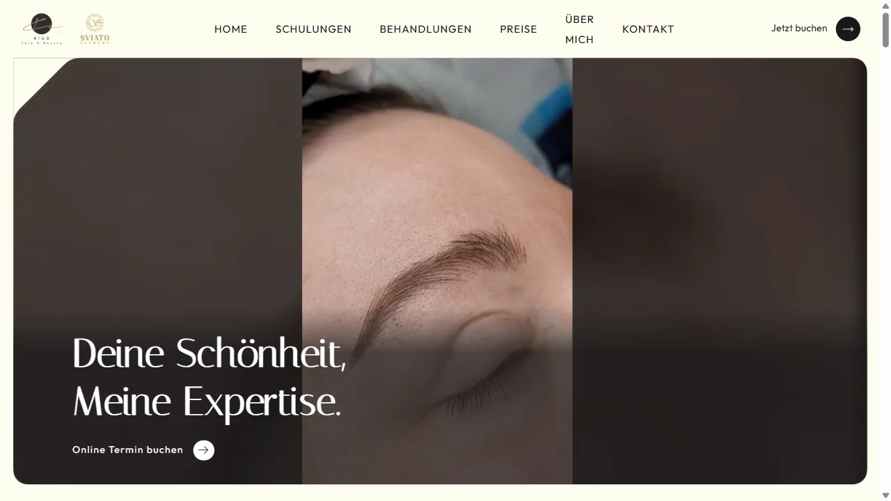 Screenshot der Website Kigo Beauty