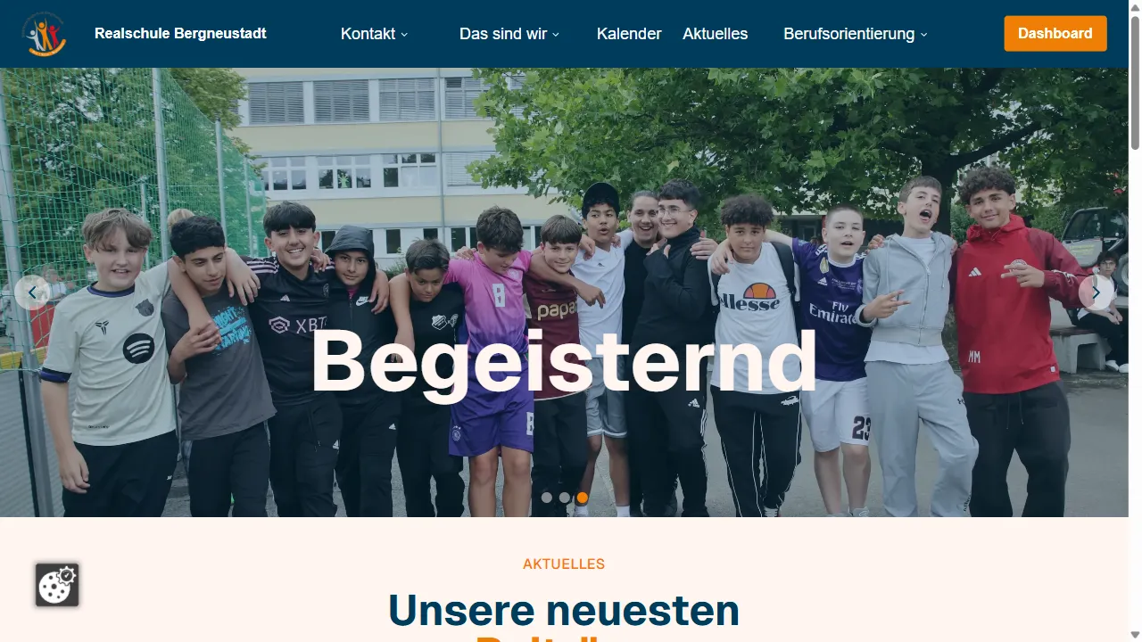 Screenshot der Website Realschule Bergneustadt